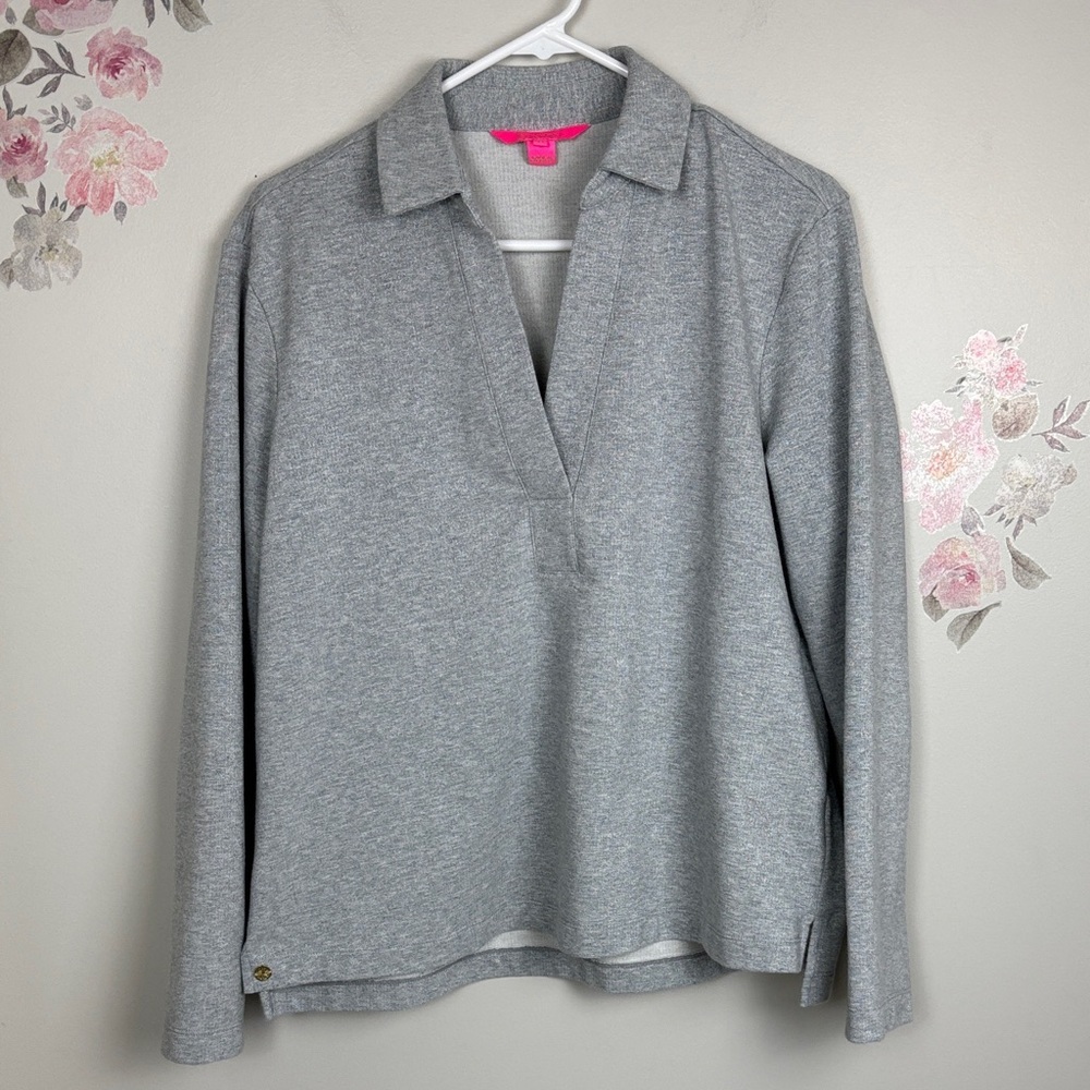 Lilly Pulitzer Gray Sparkle Women's Pullover Sweatshirt - M